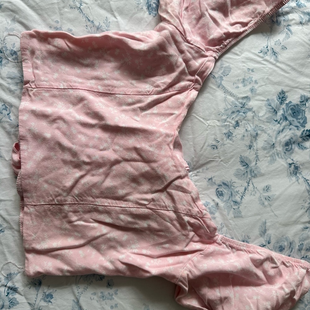 Pink Floral Off-Shoulder Crop Top
